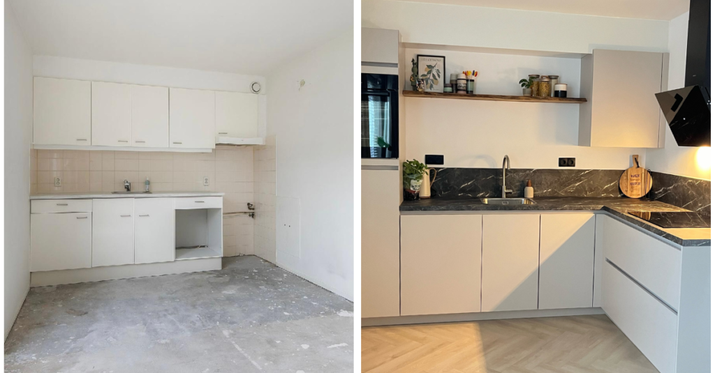 keuken voor en na